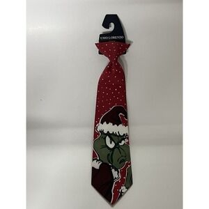 Uno Lorenzo Italy Youth Grinch Holiday Clip On Tie New